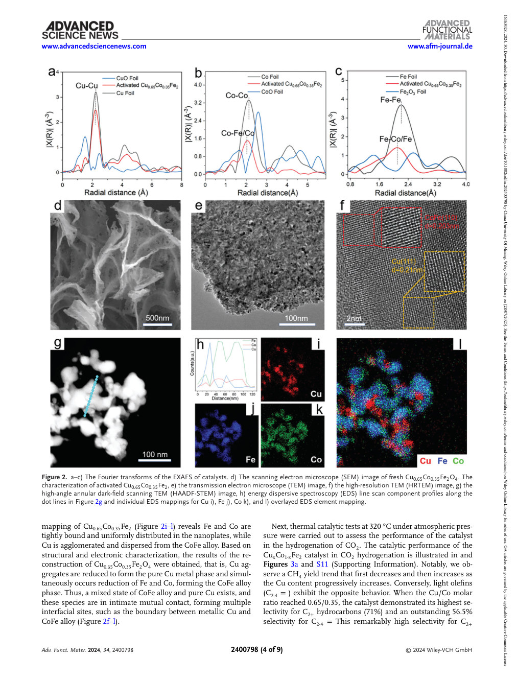 XAFS spectra and related characterization from the original publication (Figure 2, PDF page 4).