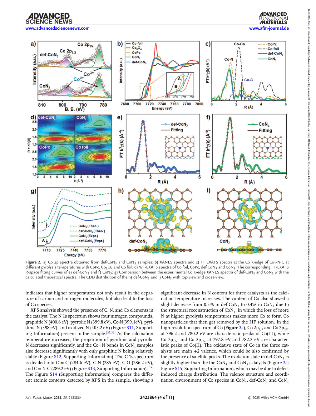 XAFS spectra and related characterization from the original publication (Figure 2, PDF page 4).