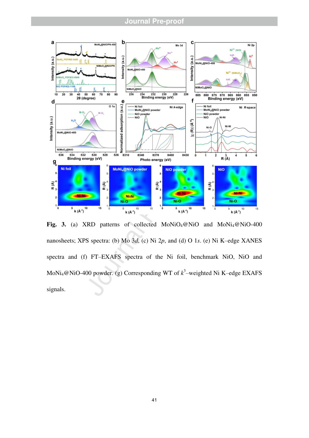 XAFS spectra and related characterization from the original publication (Figure 3, PDF page 42).